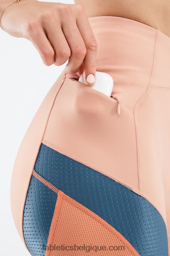 motion365 à taille haute court 6\" femmes Fabletics 404P0T541 bouleau/vraie sarcelle/éclat d\'orange