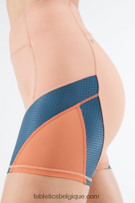 motion365 à taille haute court 6\" femmes Fabletics 404P0T541 bouleau/vraie sarcelle/éclat d\'orange