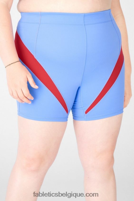 motion365 taille haute court 6" femmes Fabletics 404P0T594 bleu cristal/kaki