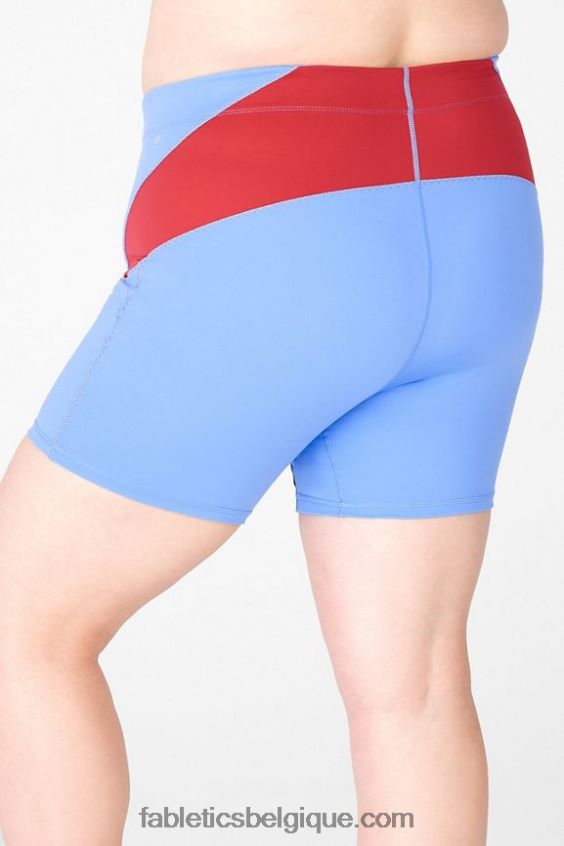 motion365 taille haute court 6\" femmes Fabletics 404P0T594 bleu cristal/kaki