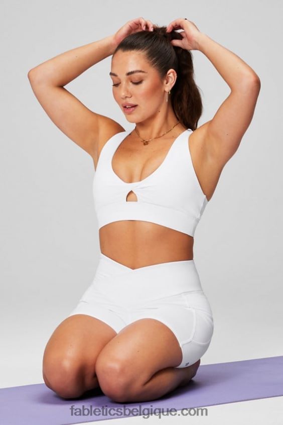 oasis pureluxe hw crossover 6\'\' court femmes Fabletics 404P0T314 palmier vert chanceux/blanc classique