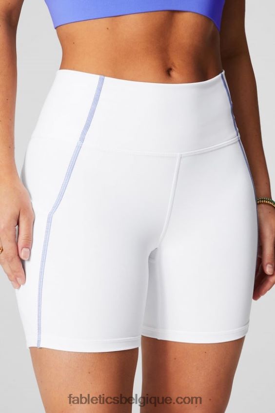 oasis pureluxe short taille haute 6\'\' 10 femmes Fabletics 404P0T284 punch classique blanc/pervenche