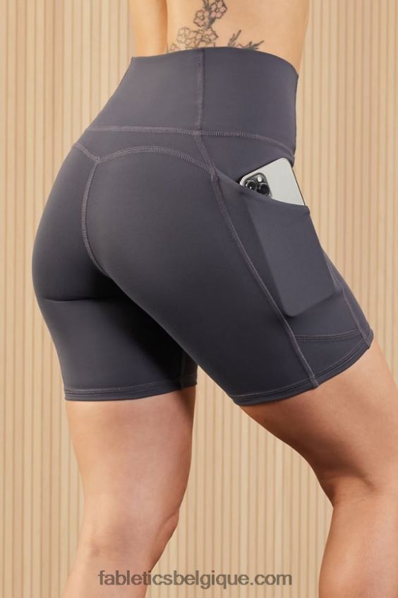 oasis pureluxe short taille haute 6'' 10 femmes Fabletics 404P0T286 fantôme/noir