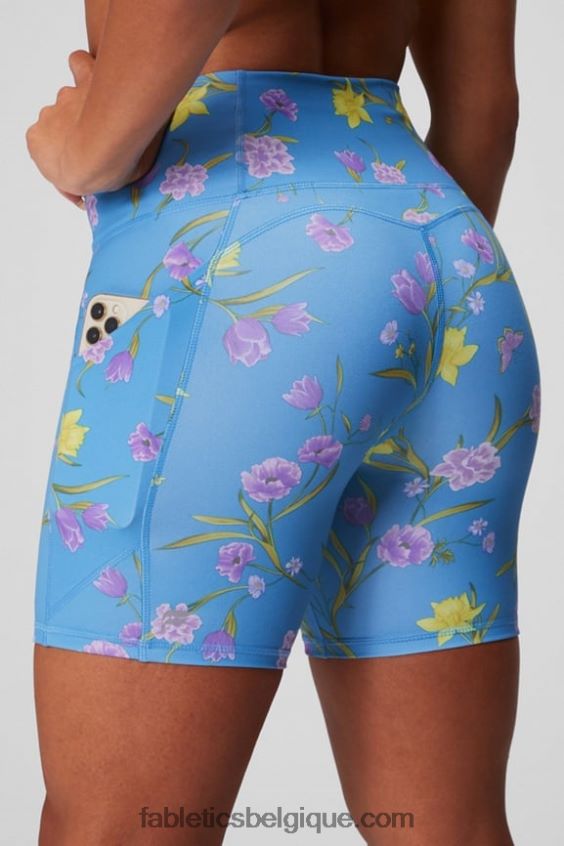 oasis pureluxe short taille haute 6'' 11 femmes Fabletics 404P0T290 feu de joie/coucher de soleil/éclat de cerise