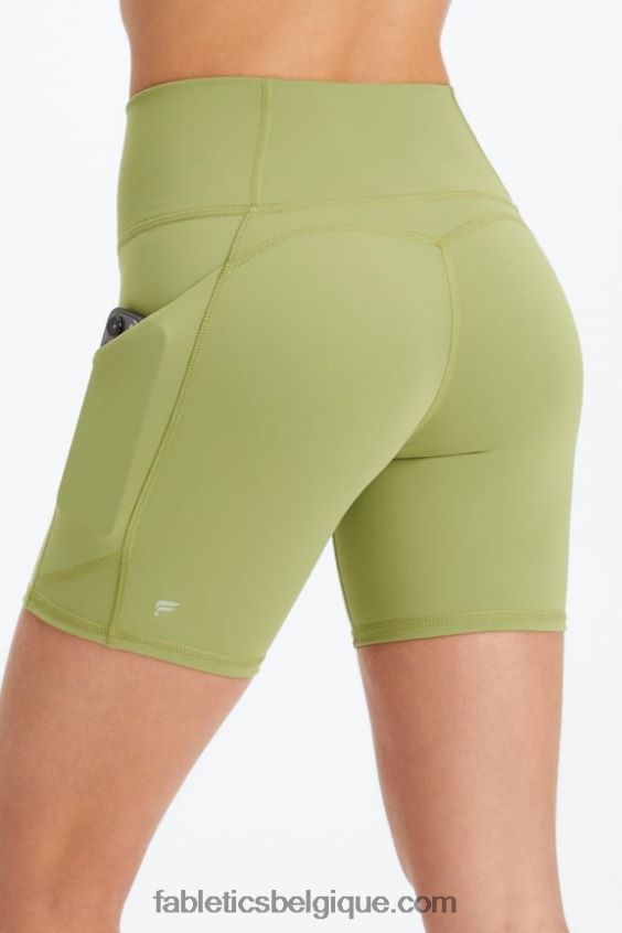 oasis pureluxe short taille haute 6'' 12 femmes Fabletics 404P0T294 nuage de pluie/gris arctique