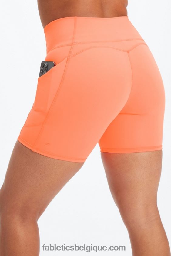 oasis pureluxe short taille haute 6'' 13 femmes Fabletics 404P0T302 blanc/micro point