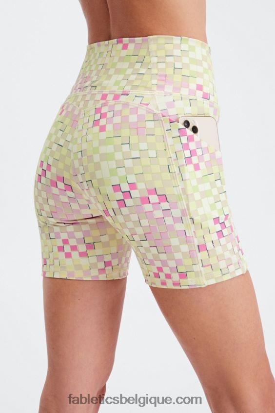 oasis pureluxe short taille haute 6'' 13 femmes Fabletics 404P0T303 blanc/micro point
