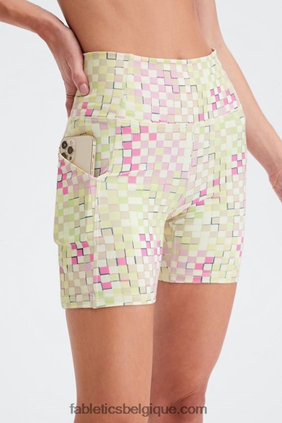 oasis pureluxe short taille haute 6\'\' 13 femmes Fabletics 404P0T303 blanc/micro point