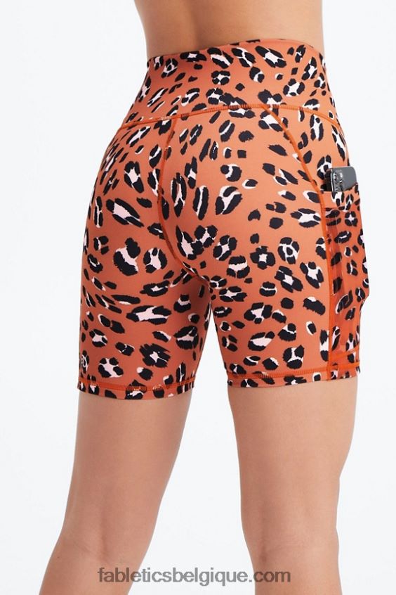 on-the-go powerhold taille haute 6'' court 6 femmes Fabletics 404P0T255 gris carrière/blanc
