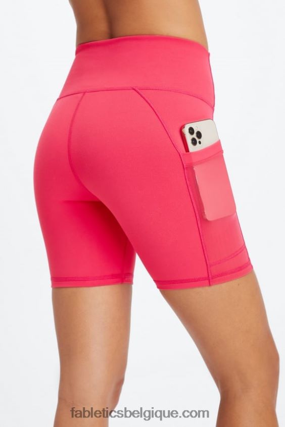 on-the-go powerhold taille haute 6'' court 8 femmes Fabletics 404P0T263 argile rose/eau tropicale