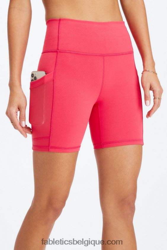 on-the-go powerhold taille haute 6\'\' court 8 femmes Fabletics 404P0T263 argile rose/eau tropicale