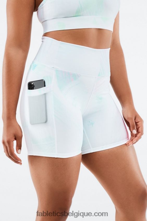 on-the-go powerhold taille haute 6\'\' court 9 femmes Fabletics 404P0T268 noir/micro point