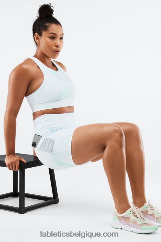 on-the-go powerhold taille haute 6\'\' court 9 femmes Fabletics 404P0T268 noir/micro point