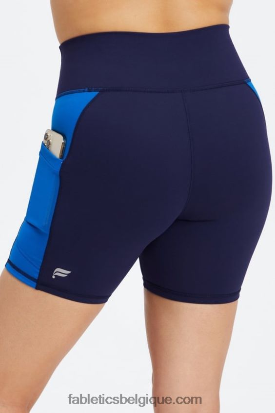 on-the-go powerhold taille haute 6\'\' short 5 femmes Fabletics 404P0T249 marine foncé/bleu électrique