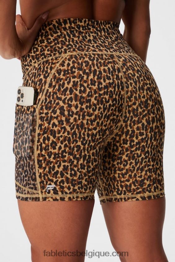 on-the-go powerhold taille haute 6'' short 5 femmes Fabletics 404P0T250 logo terrazzo/réfléchissant