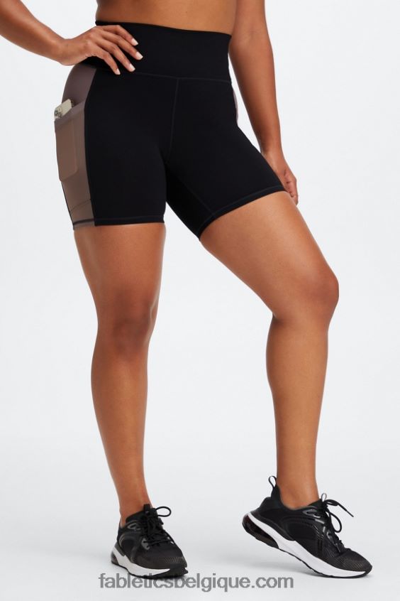 on-the-go powerhold taille haute 6\'\' short 7 femmes Fabletics 404P0T259 noir/fumé