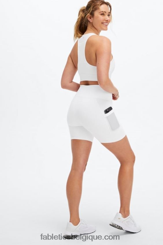 on-the-go powerhold taille haute 6\'\' short 7 femmes Fabletics 404P0T261 kaitoke vert/blanc