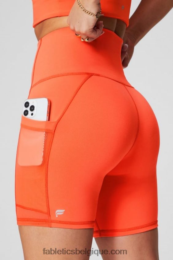 on-the-go powerhold ultra hw 6\'\' court femmes Fabletics 404P0T390 teinte séquoia/rose