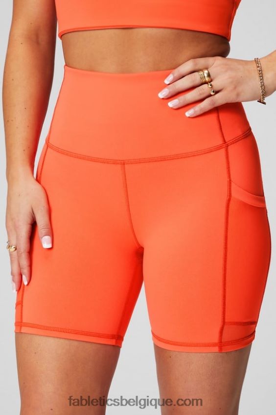 on-the-go powerhold ultra hw 6\'\' court femmes Fabletics 404P0T390 teinte séquoia/rose