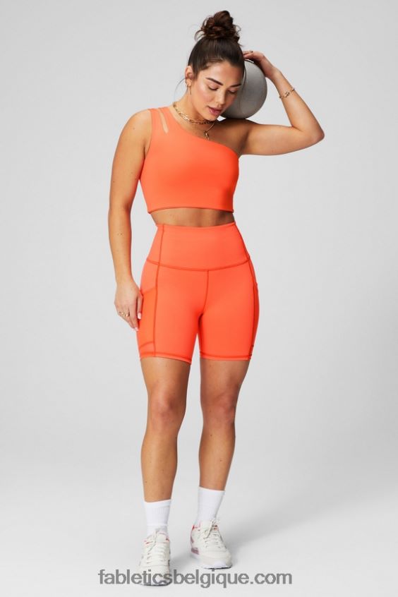 on-the-go powerhold ultra hw 6\'\' court femmes Fabletics 404P0T390 teinte séquoia/rose