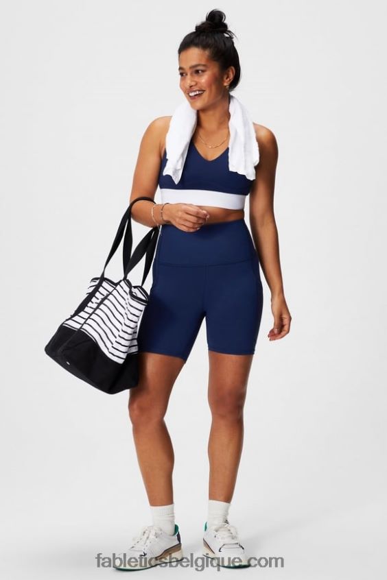 on-the-go powerhold ultra hw 6\'\' court femmes Fabletics 404P0T391 daisy field check/deep navy