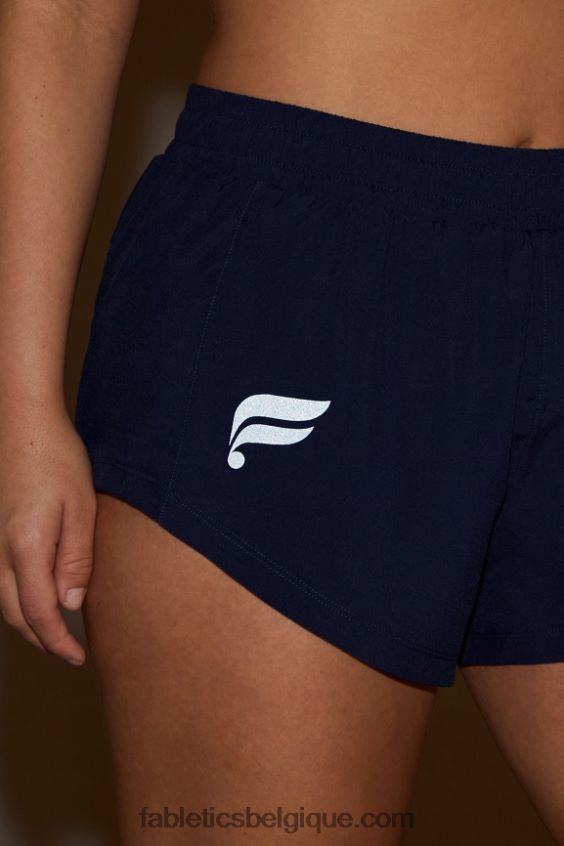 pleine vitesse mi-hauteur course courte femmes Fabletics 404P0T458 bleu marine/logo réfléchissant