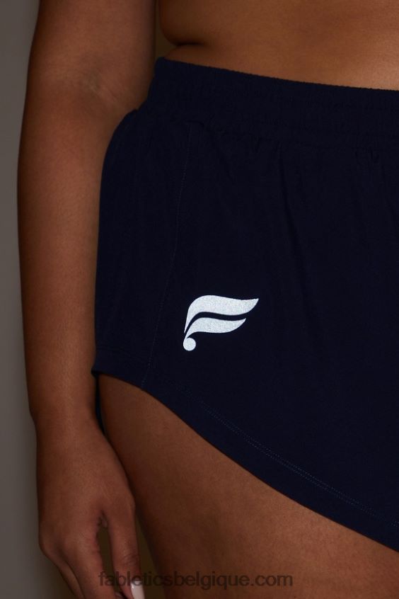 pleine vitesse mi-hauteur course courte femmes Fabletics 404P0T459 bleu marine/logo réfléchissant