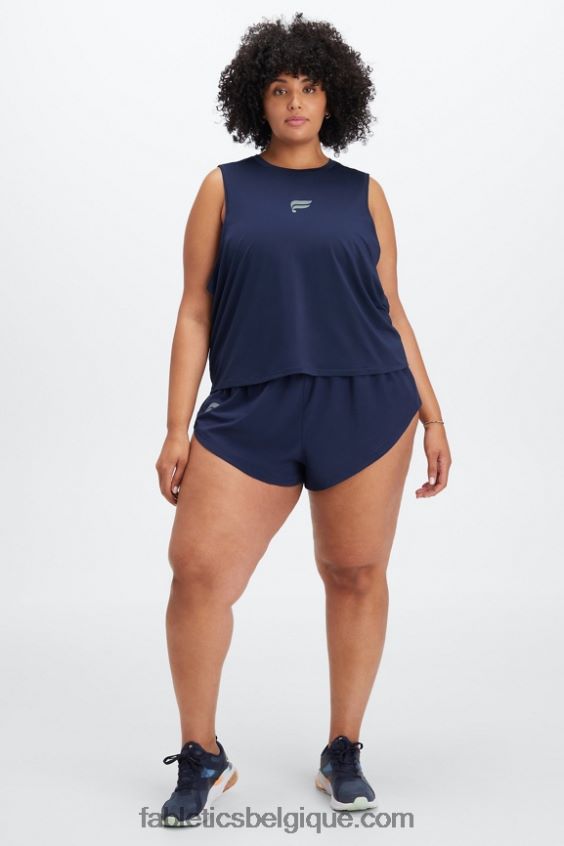 pleine vitesse mi-hauteur course courte femmes Fabletics 404P0T459 bleu marine/logo réfléchissant