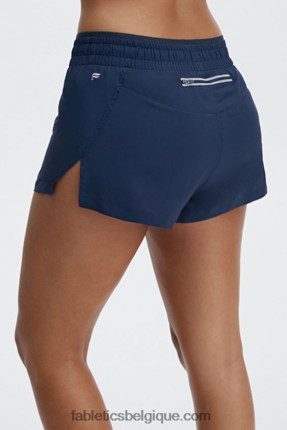 respirant taille mi-haute femmes Fabletics 404P0T272 bleu marine profond/argent réfléchissant