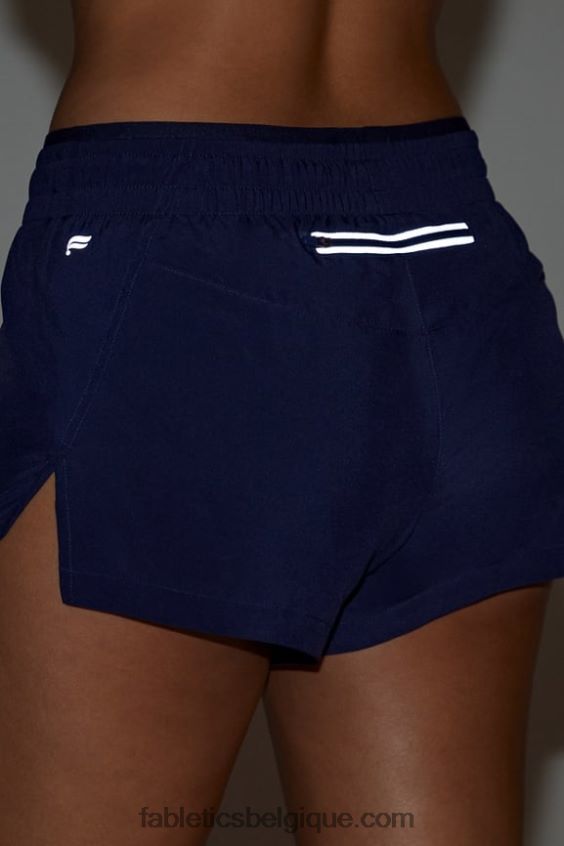 respirant taille mi-haute femmes Fabletics 404P0T272 bleu marine profond/argent réfléchissant
