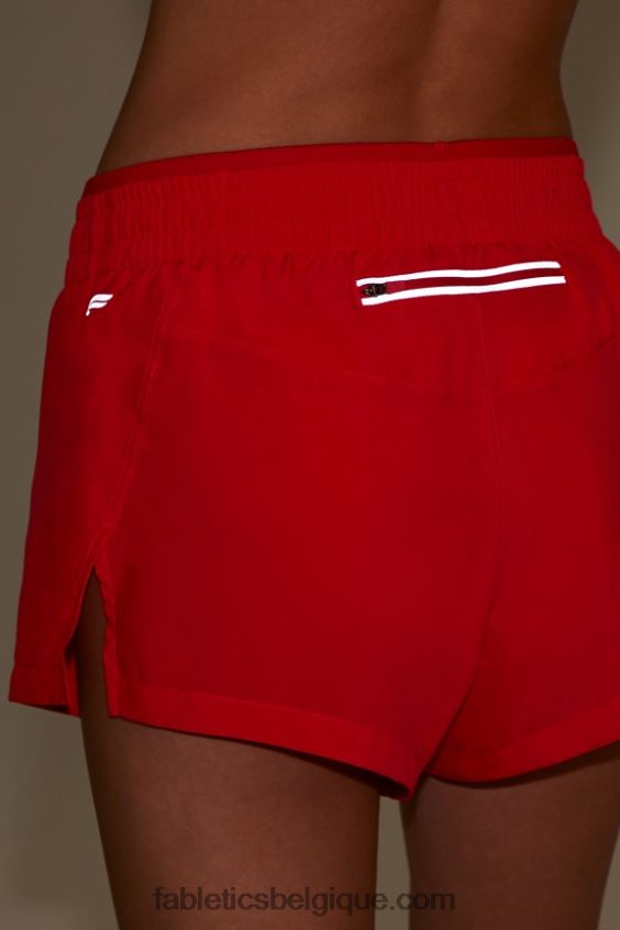 respirant taille mi-haute femmes Fabletics 404P0T273 rouge à lèvres rouge/argent réfléchissant