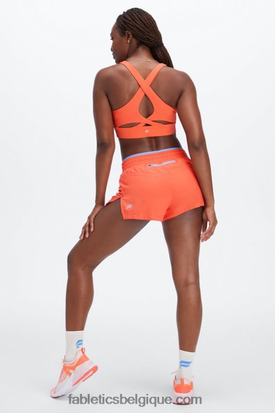 respirant taille mi-haute femmes Fabletics 404P0T274 nectar d\'orange/évasion des îles/argent réfléchissant