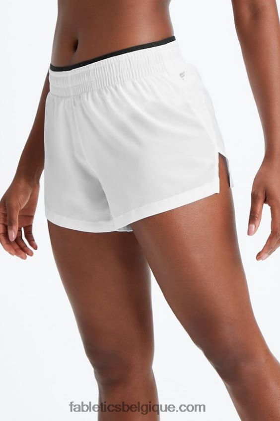 respirant taille mi-haute femmes Fabletics 404P0T277 blanc brillant/noir/argent réfléchissant