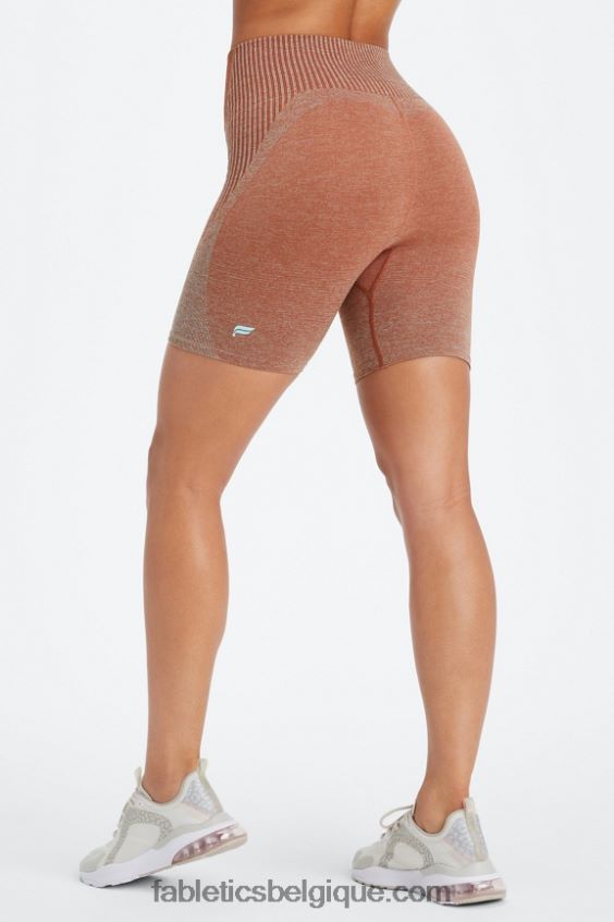 short 6" taille ultra haute sans couture ombré femmes Fabletics 404P0T407 acajou/cristal vague