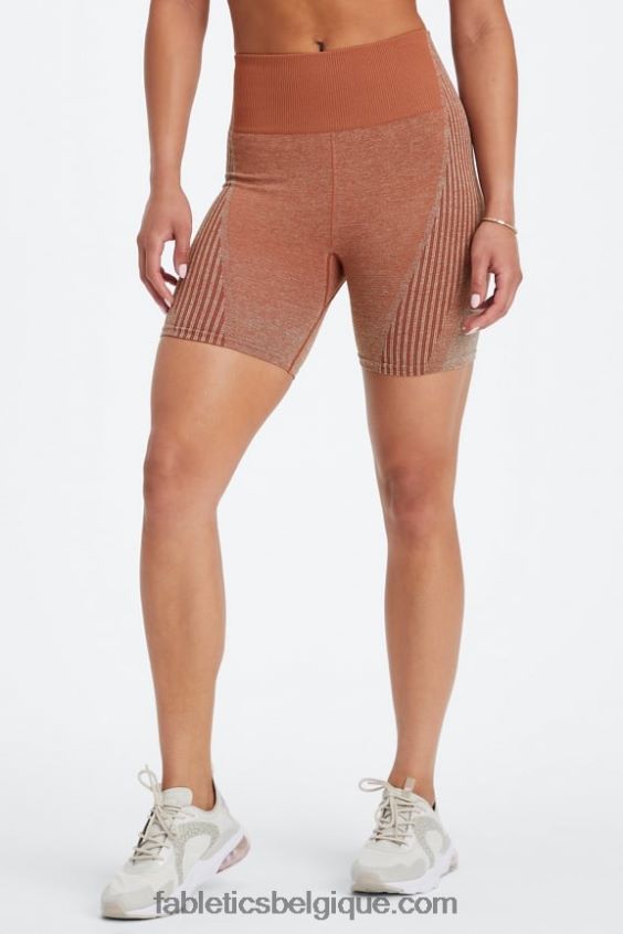 short 6\" taille ultra haute sans couture ombré femmes Fabletics 404P0T407 acajou/cristal vague