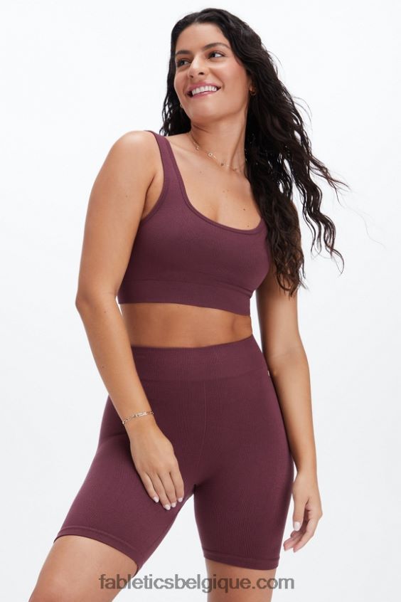 short 7\" taille haute sans couture nuage femmes Fabletics 404P0T442 guépard ondulé noir/surligneur