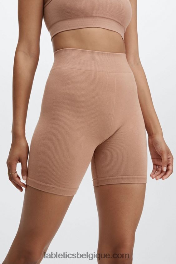 short 7\" taille haute sans couture nuage femmes Fabletics 404P0T447 cerise électrique/mini léopard cerise électrique