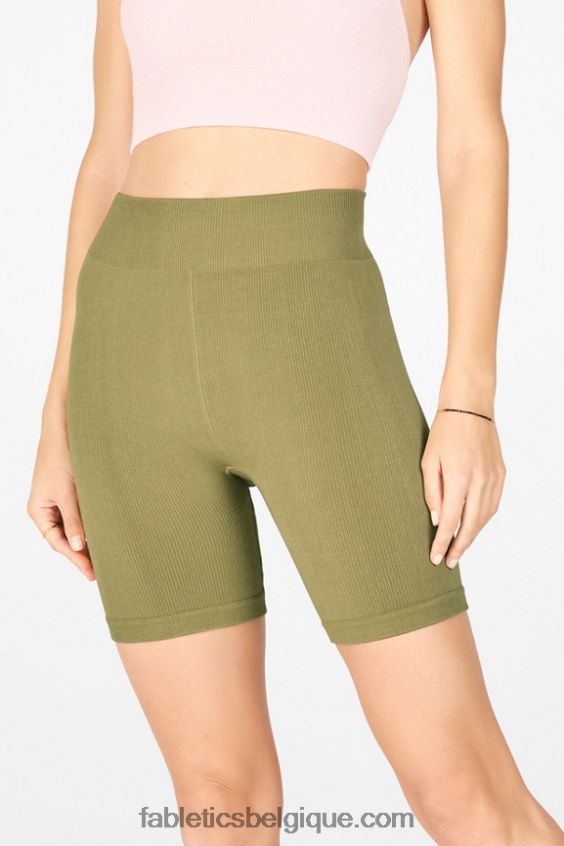 short 7\" taille haute sans couture nuage femmes Fabletics 404P0T450 blanc/micro point/tacheté