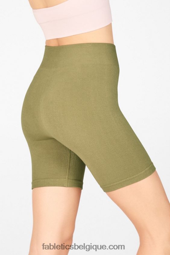 short 7\" taille haute sans couture nuage femmes Fabletics 404P0T450 blanc/micro point/tacheté
