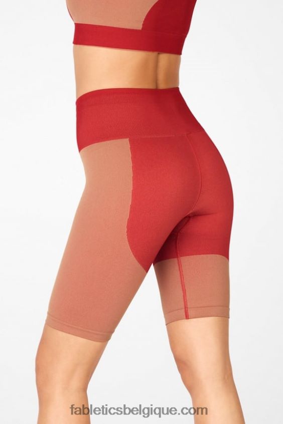 short bloc à taille haute sans coutures femmes Fabletics 404P0T534 haute rouge/érable