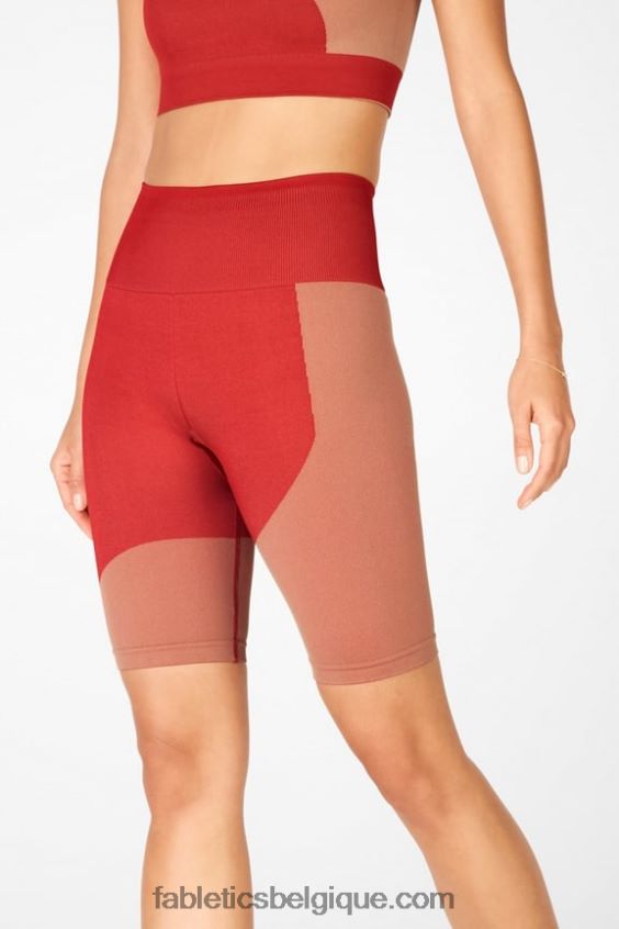short bloc à taille haute sans coutures femmes Fabletics 404P0T534 haute rouge/érable