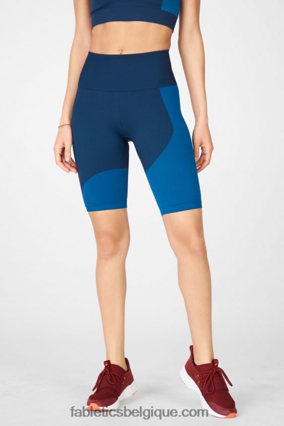 short bloc à taille haute sans coutures femmes Fabletics 404P0T535 minuit marine/éclaboussures