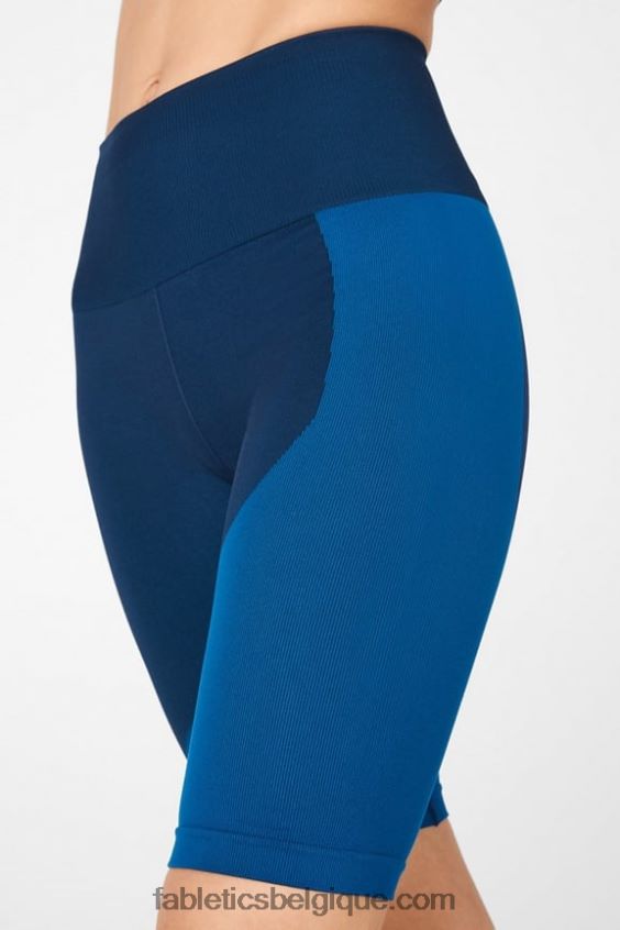 short bloc à taille haute sans coutures femmes Fabletics 404P0T535 minuit marine/éclaboussures
