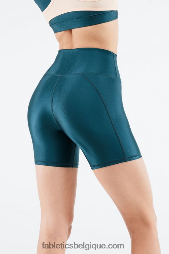 short brillant taille haute 6\" femmes Fabletics 404P0T539 noir petit marbré/zeste