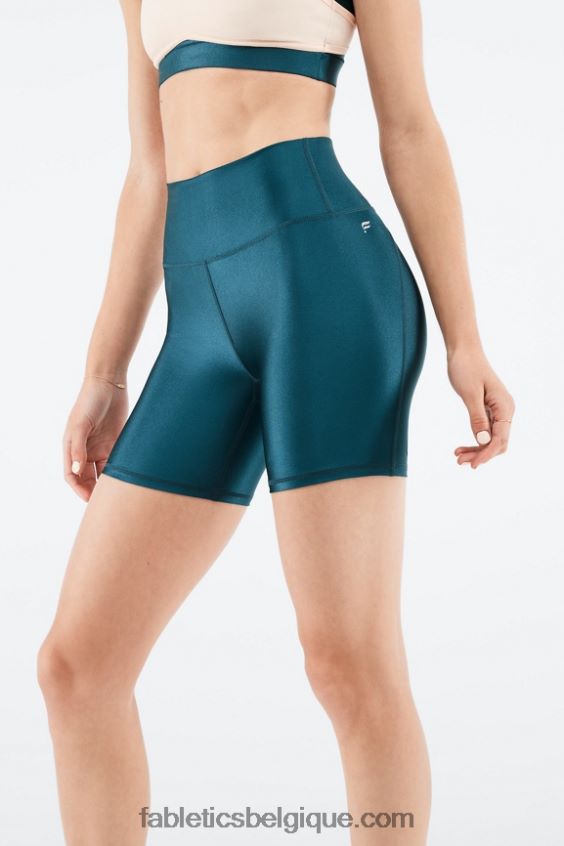 short brillant taille haute 6\" femmes Fabletics 404P0T539 noir petit marbré/zeste
