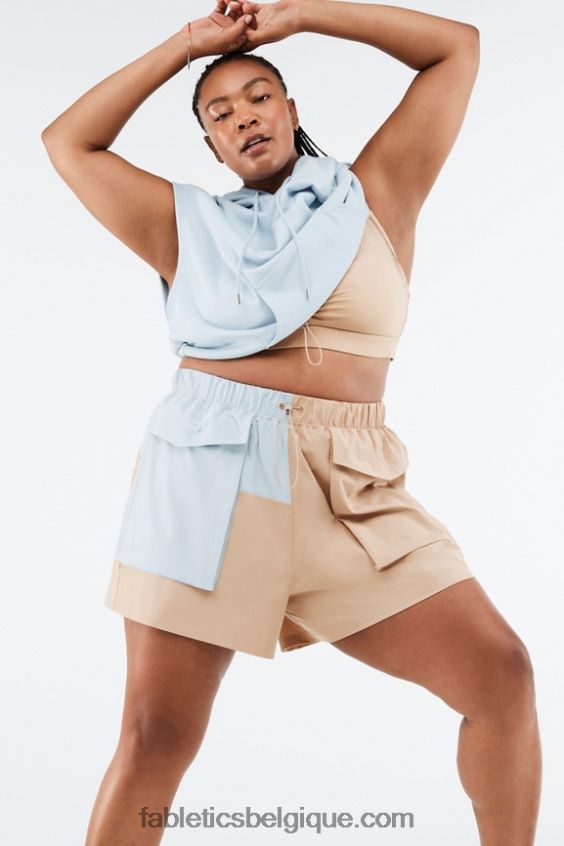 short cargo anastasia femmes Fabletics 404P0T549 désert/pierre bleue