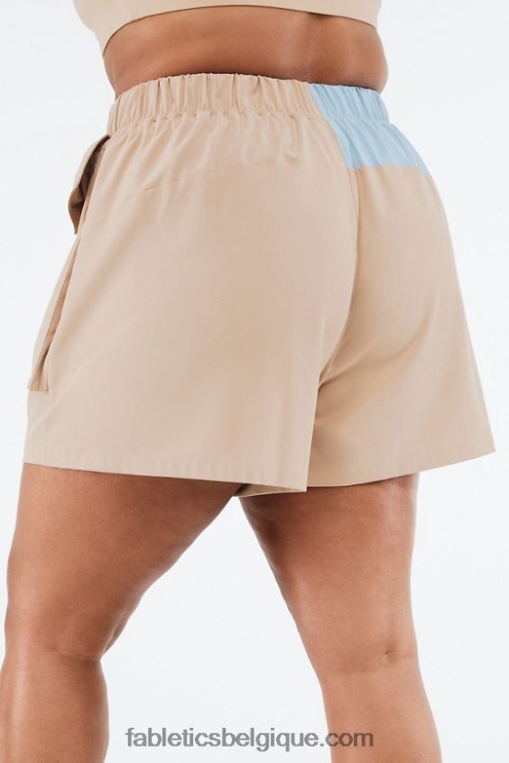 short cargo anastasia femmes Fabletics 404P0T549 désert/pierre bleue