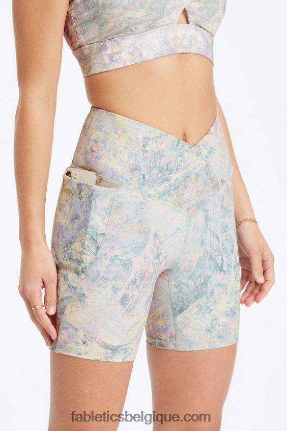short crossover pureluxe taille haute 6'' femmes Fabletics 404P0T317 gris carrière/atomique