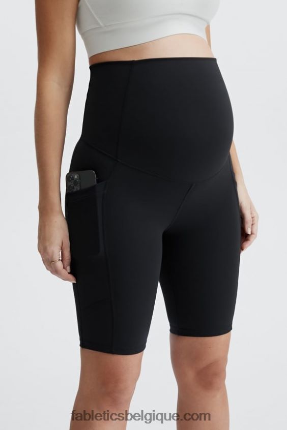 short de maternité taille haute pureluxe 9'' femmes Fabletics 404P0T511 paillettes noires claires / tarte sucrée