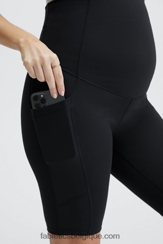 short de maternité taille haute pureluxe 9\'\' femmes Fabletics 404P0T511 paillettes noires claires / tarte sucrée